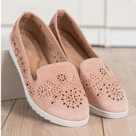 Renda Seigneurs en daim avec cristaux rose 2