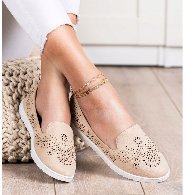 Renda Seigneurs en daim avec cristaux beige 2