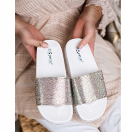 Seastar Pantoufles Avec Cristaux blanche 2