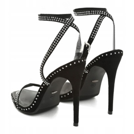 Sandales sur un talon haut Vices 5154-1A Noir le noir argent 1