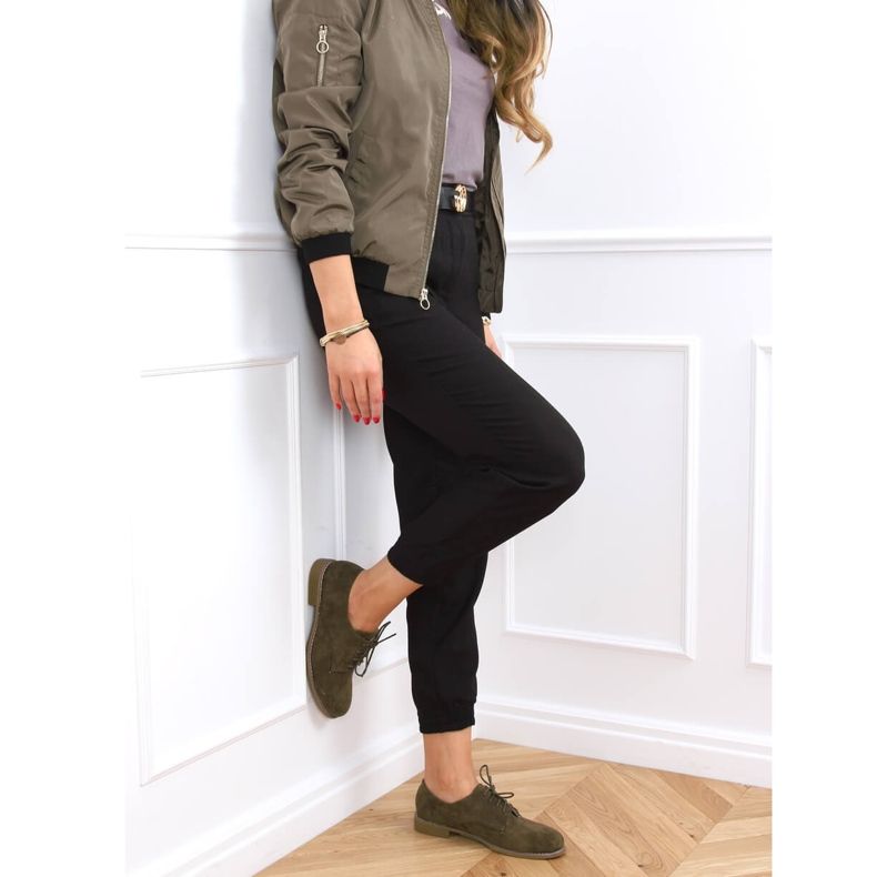 Mocassins à lacets verts G325 Vert 2