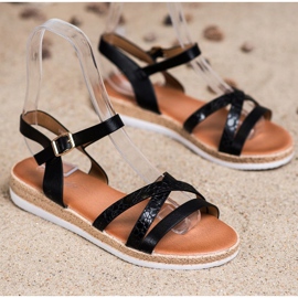 Weide Sandales noires confortables 1