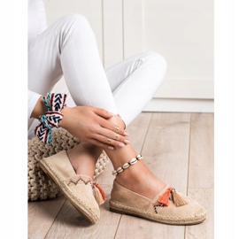 Best Shoes Espadrilles à la mode avec ornements beige 1