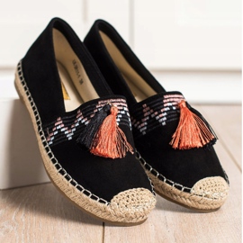 Best Shoes Espadrilles à la mode avec ornements noir 2