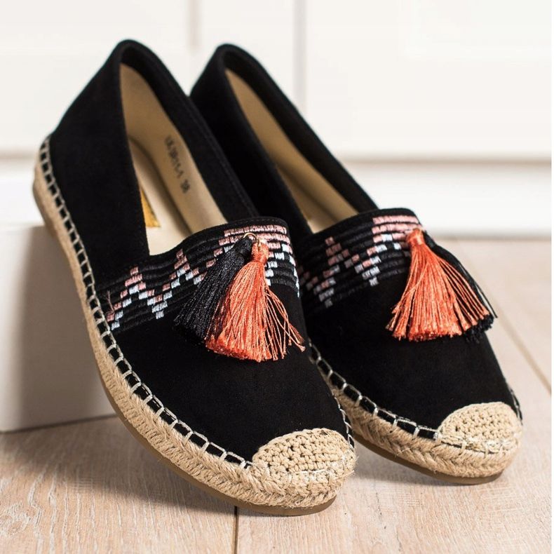 Best Shoes Espadrilles à la mode avec ornements noir 2