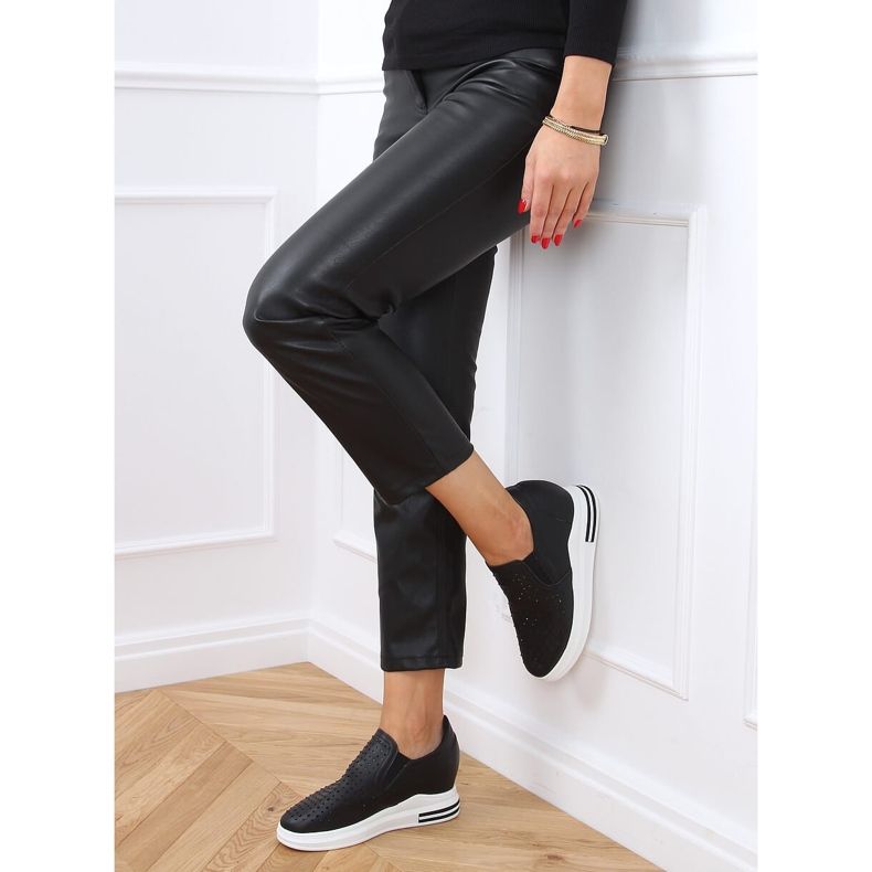 Baskets noires à talons compensés HY-251 Noir le noir 1