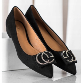 Fama Ballerine élégante avec ornement le noir 1