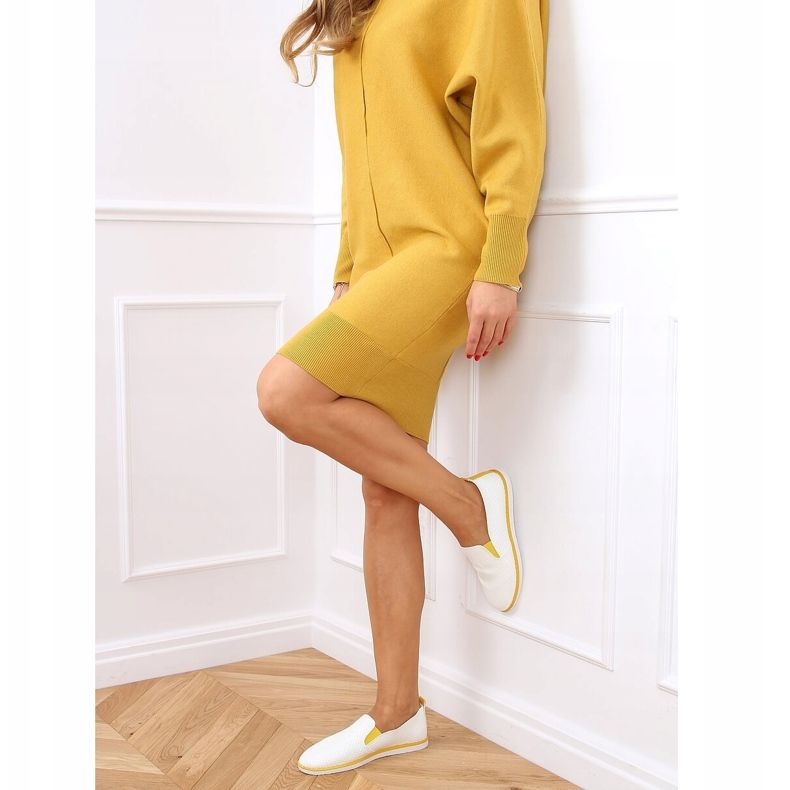 Baskets slip-on blanches AA620 Jaune 1