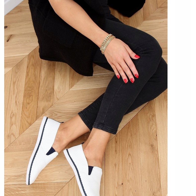 Baskets slip-on blanches AA620 Marine 1