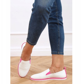 Baskets slip-on blanches AA620 Fushia 2