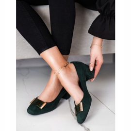 Escarpins sur un talon bas Sergio Leone vert 3