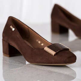 Escarpins sur un talon bas Sergio Leone brun 1