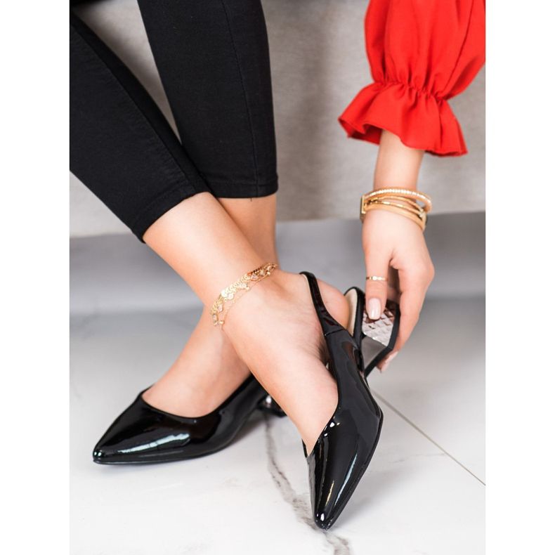 Filippo Escarpins à la mode avec un talon exposé le noir 1