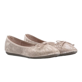 Ballerines en dentelle beige Alessandra 1