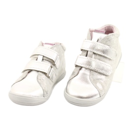 Mazurek Bottines velcro en cuir de sport 1264 fleur d'argent 2