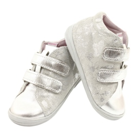 Mazurek Bottines velcro en cuir de sport 1264 fleur d'argent 4
