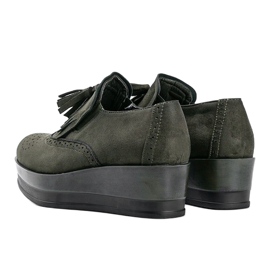 Chaussures en daim vertes sur le compensé Makenzie 3
