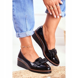 Vinceza Chaussures Richelieu Femme Sur Compensées Laquées Noires Milona 1