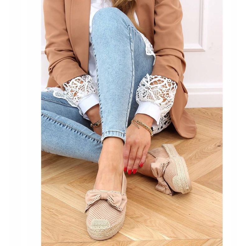 Espadrilles femme beiges et roses J131-22 Beige 2