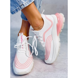 Chaussettes de sport blanches BX1820-SP BLANC / ROSE 1