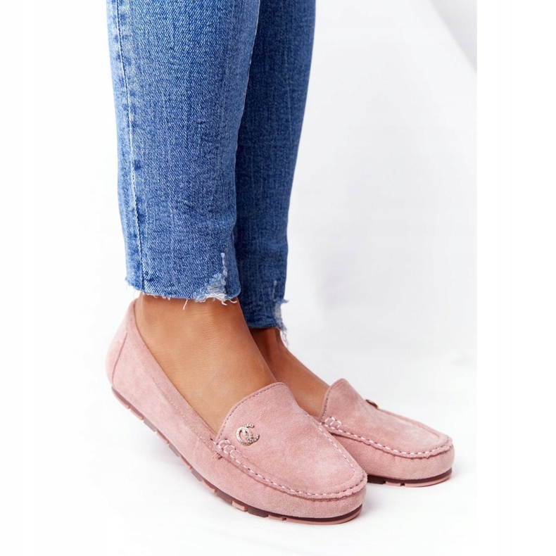 PS1 Mocassins Femme En Daim Rose Madelyn 1