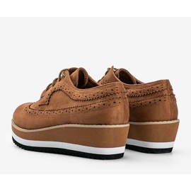 Chaussures en daim marron à semelles hautes Camryn brun 2