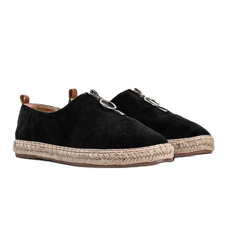 Espadrilles noires avec une fermeture éclair Jaiden le noir 1