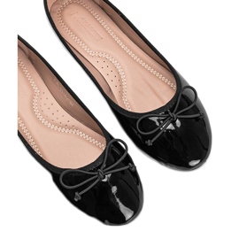 Ballerines laquées noires à nœud Lesley le noir 1