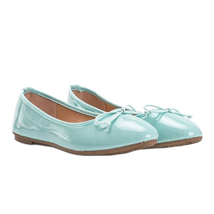 Ballerines laquées vertes à nœud Lesley 1