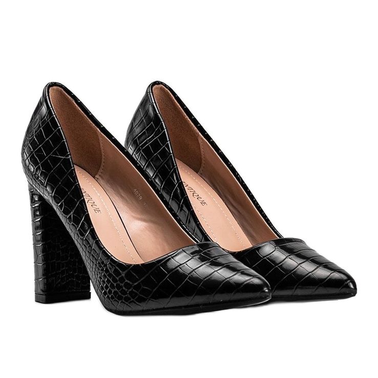 Escarpins noirs sur un poteau en éco-cuir Keely le noir 1