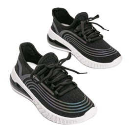 Sneakers slip-on noires à motif Delaney holographique 1