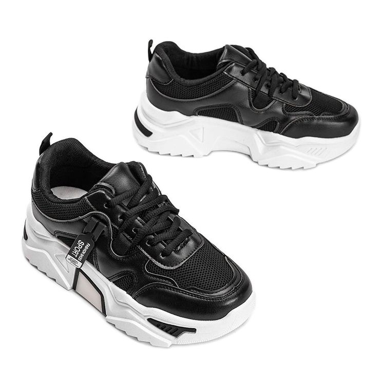 Baskets noires à semelle épaisse Cristina 2