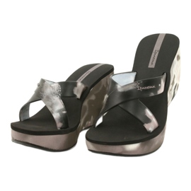 Pantoufles compensées Ipanema 83071 Lipsick Straps VII pour femmes le noir gris 1