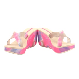 Pantoufles compensées Ipanema 83071 Lipsick Straps VII pour femmes beige bleu rose 5