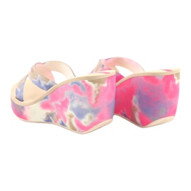 Pantoufles compensées Ipanema 83071 Lipsick Straps VII pour femmes beige bleu rose 6