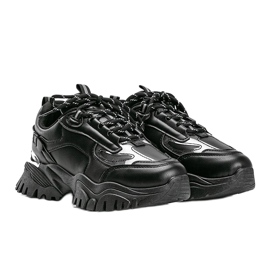 Baskets noires avec empiècements métalliques Ansley le noir 1