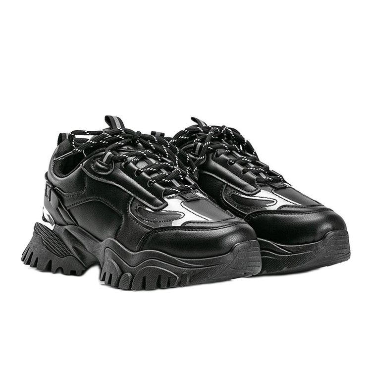 Baskets noires avec empiècements métalliques Ansley 1