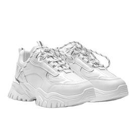 Baskets blanches avec empiècements métalliques Ansley 1