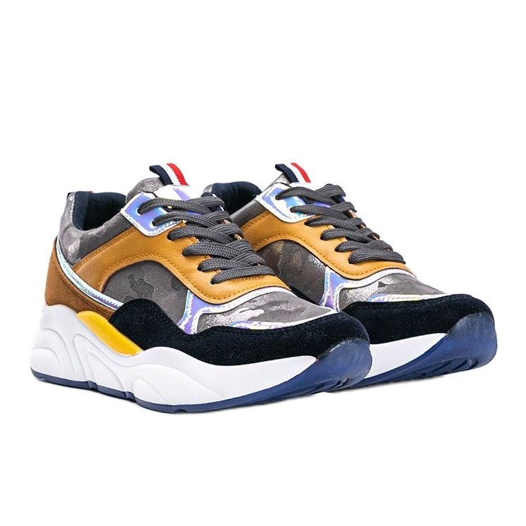 Baskets grises à motif camouflage Lindsay brun 1