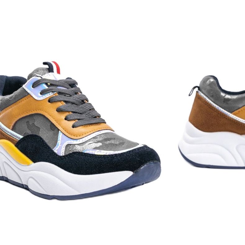 Baskets grises à motif camouflage Lindsay brun 2