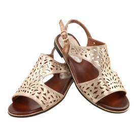 M.Daszyński Sandales dorées ajourées MR1583-34 3