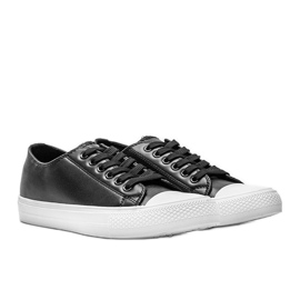 Baskets classiques en cuir écologique Eleanor noires le noir 1