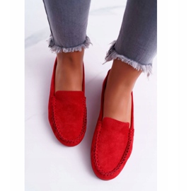 Mocassins femme en daim Sergio Leone 722 rouge 1