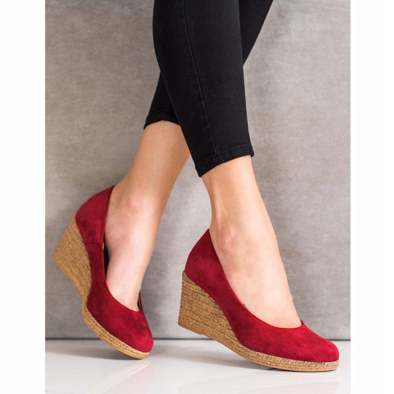 Escarpins en daim VINCEZA rouge 2