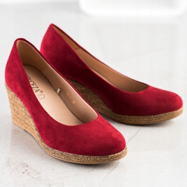 Escarpins en daim VINCEZA rouge 4