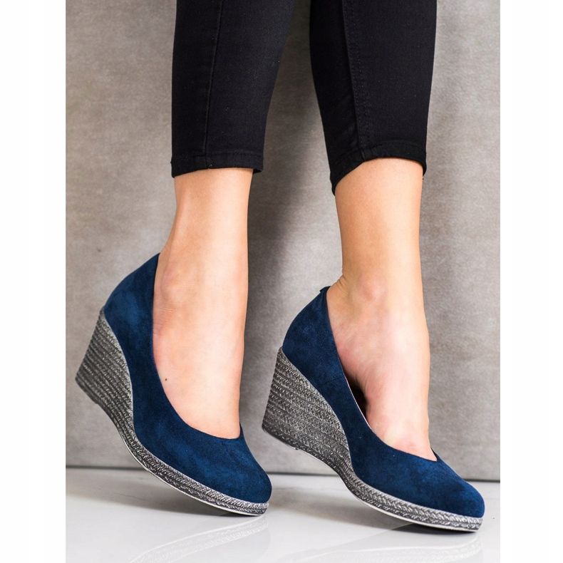 Escarpins en daim VINCEZA bleu 2