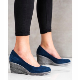 Escarpins en daim VINCEZA bleu 3