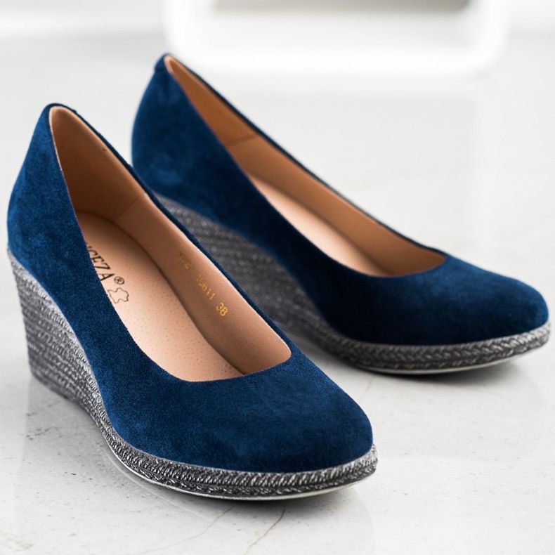 Escarpins en daim VINCEZA bleu 1