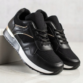 SHELOVET Baskets élégantes pour le printemps le noir 1 SHELOVET Baskets élégantes pour le printemps le noir 1