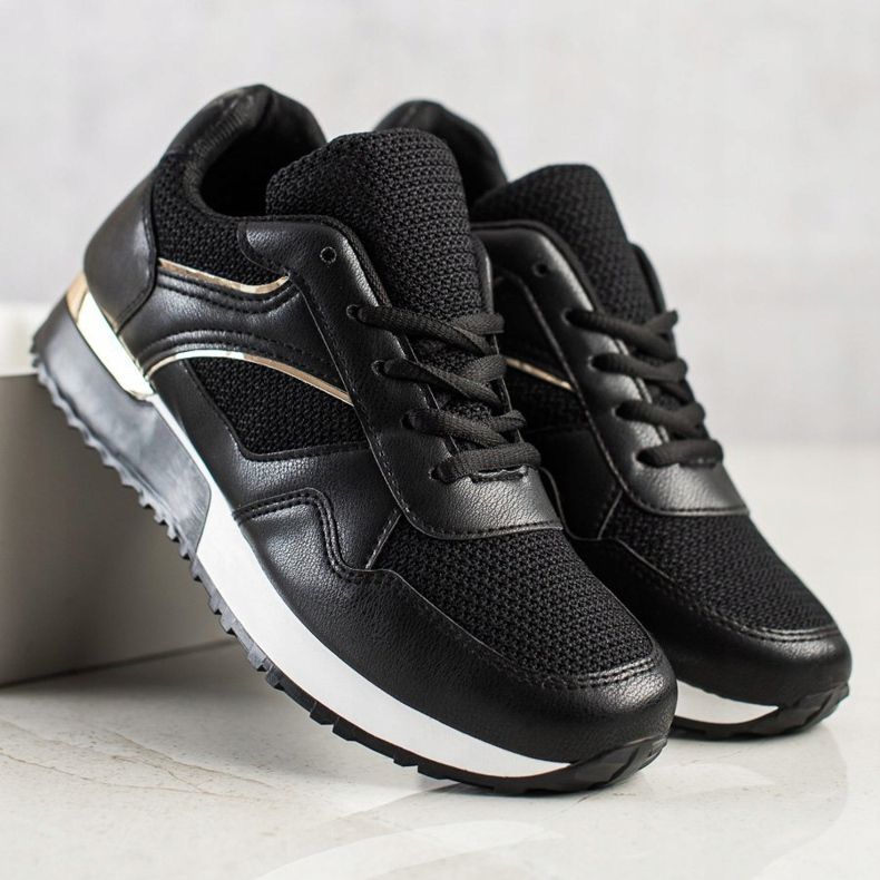 SHELOVET Baskets élégantes pour le printemps le noir 1